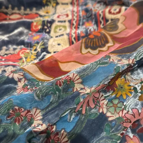 Johnny Was Vember heavily embroidered velvet burnout dress NWT