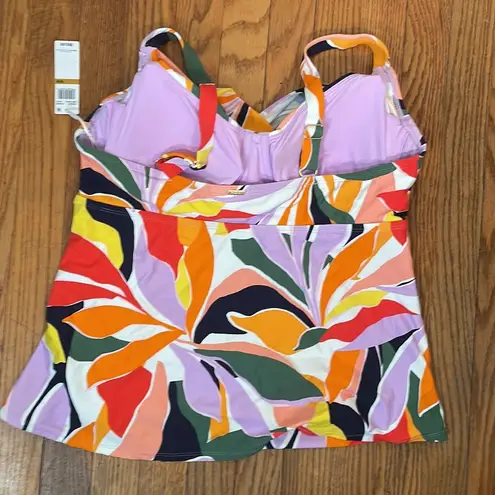 Anne cole  Twist Front Underwire Tankini Swim Top plus size 16W NWT