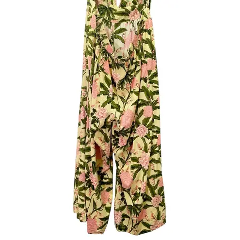 Agua Bendita x Target Peony Botanical Print Jumpsuit Size 3X Yellow Olive Floral