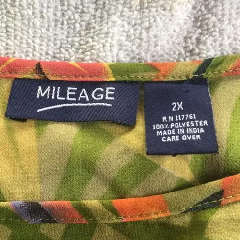 Mileage Tropical High Low Tank Top Size 2X