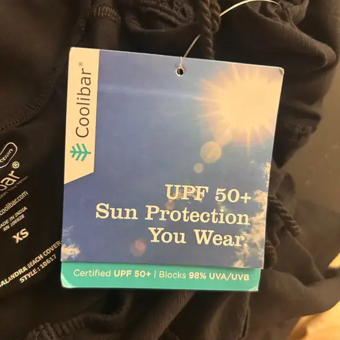 Coolibar Womens Dress Size XS UPF 50 Peasant Summer Boho Travel Sea Sustainable Black