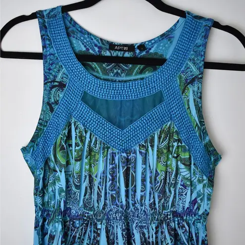 Apt. 9 Casual blue paisley design stretchy sleeveless beach/sundress by  sz small