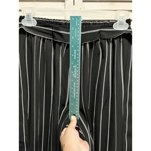 Breeze Forever Wide Leg Pants Size M Striped BlackWhite Tie Elastic Waist Black Size M