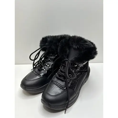 WANTED Boots Womens 9 Black Stardust Winter Booties Faux Fur New Black