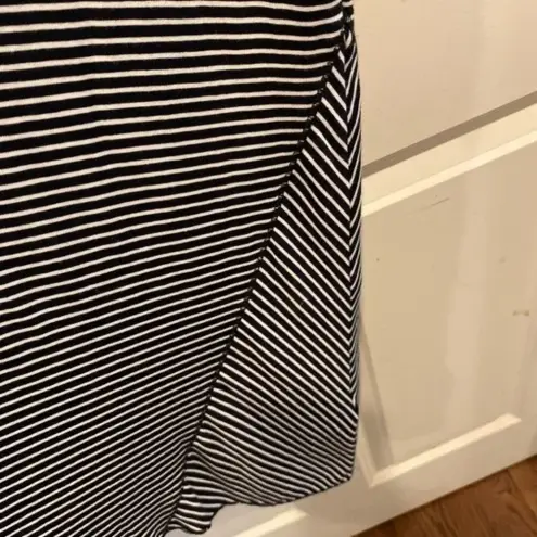 Soft Surroundings  Black and White Striped Tunic Short Sleeve‎ size XS