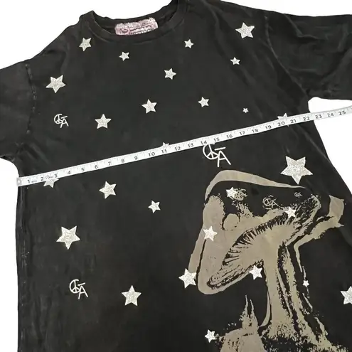 C Bar A Lovestock Ranch by Christian Audigier XXL Stars Mushroom Psychedelic Tee Black