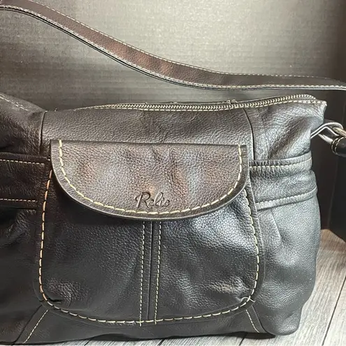 Relic  black pebbled leather hobo style purse