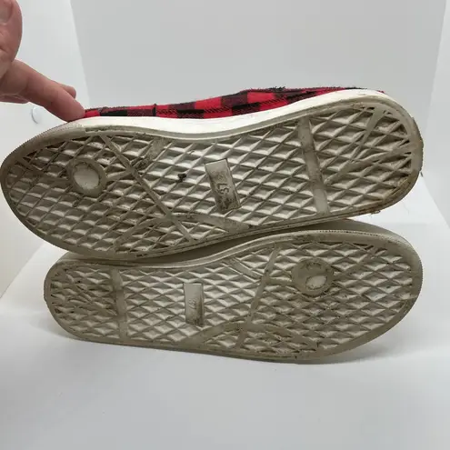 None Buffalo Plaid Sneakers Slip On Style size 7