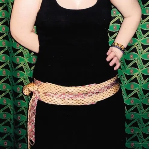 Perry Ellis Red & Blue Handmade Tie Belt One Size