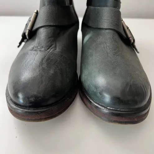 Treasure & Bond Women's Leather Moto Strap Ankle Boots Size 8 Grunge Trendy