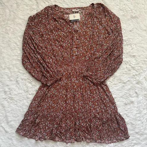 Faherty Dress Montana Swingy Mini Smocked Waist Ennis Floral S NWT New