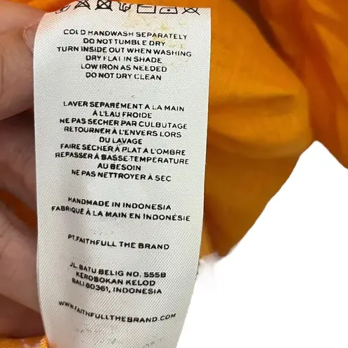 Faithfull the Brand Faithfull La Mia Maxi Dress Women’s Size 4 Orange Puff Sleeve Tie Cut Out