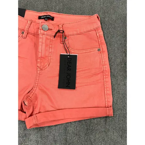 Dear John  American Classic Women's Coral Cuffed Jean Shorts Size 25 NWT Stretchy