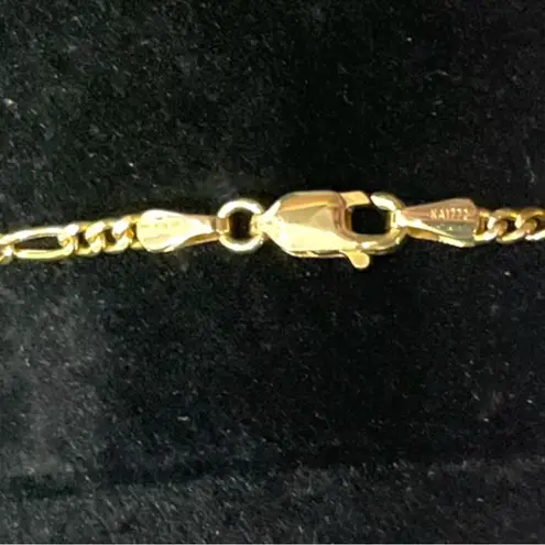 14K Yellow Gold Solid Figaro Chain Necklace – 20” Length, 1.9mm Width (NIB)