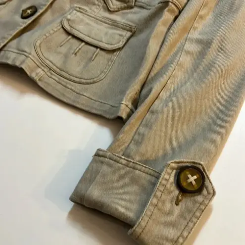 Luii jacket medium neutral jacket denim feel cotton blend cute buttons pockets Tan