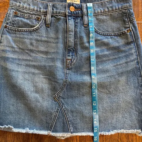Women's J.Crew Denim Jean Mini Skirt Size 27 Blue Birch Wash