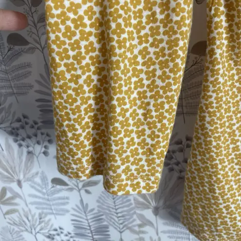 Boden USA Boden Button Front Yellow Floral Top Women's 6R 3/4 Sleeve 100% Cotton
