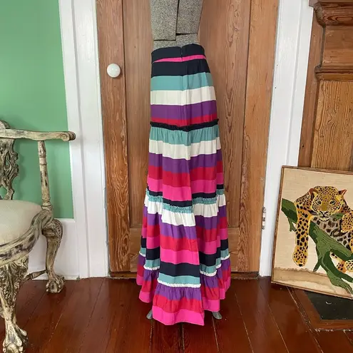 1901 Nordstrom’s HAMPTONS Prairie Tiered Colorful Stripe Maxi Skirt - Sz 6 🧡🎀