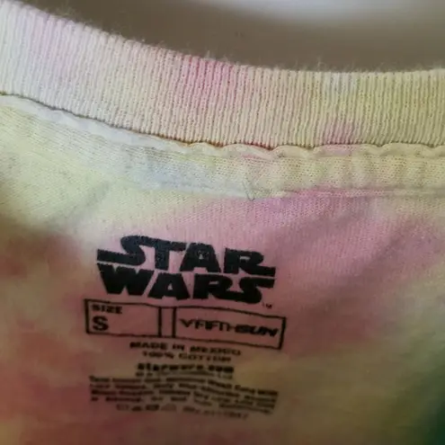 Star Wars The Child T Shirt Baby Yoda Character Raw Hem Tie Dye Graphic Tee Top