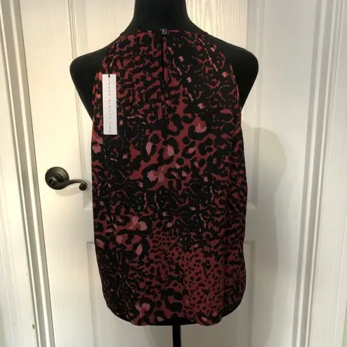 Three Eighty Two Red & Black Leopard Print Halter Top Size Large, Bold & Stylish