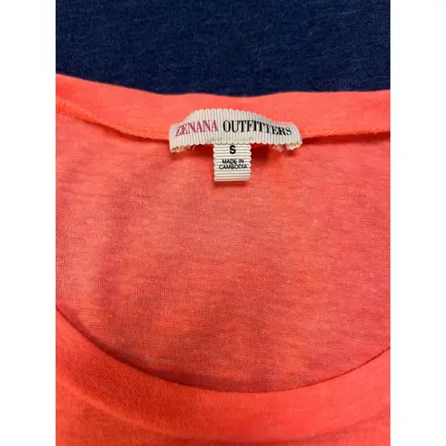 Zenana Outfitters Color Block Tee Dress Blue Neon Orange S