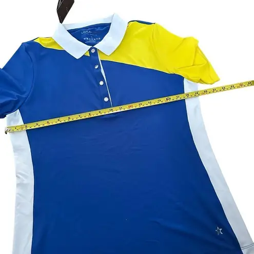 Lohla Sport Filippa Short Sleeve Polo Top Tennis Pickleball Blue, L, New Blue Size L