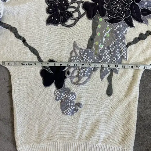 VINTAGE 80s Patchwork Sweater Size L