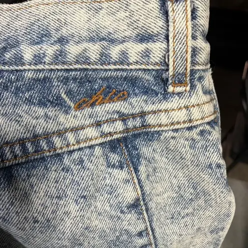 Vintage 80's Chic Acid Wash High Waisted Taper Mom Jeans Size 7 Tall Retro USA Blue