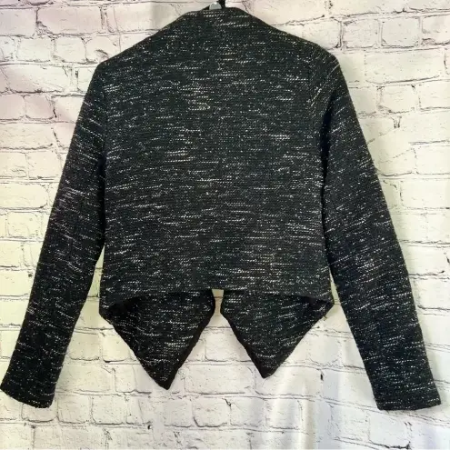 Saks 5th Avenue Saks Fifth Avenue Red Label Open Front Black Tweed Wool Blend‎ Blazer Lace Small