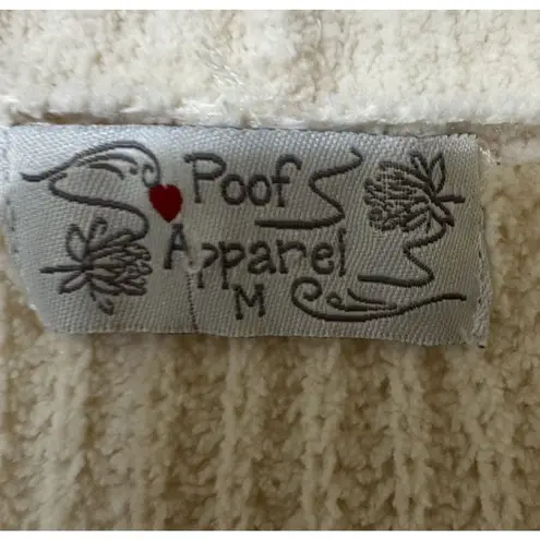 Poof Apparel Proof Apparel Super soft Cozy Cable Knit Open Front Ivory cream Cardigan - M