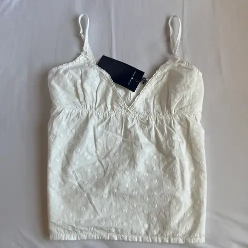 Brandy Melville BNWT  white linen edith tank with flower detailing