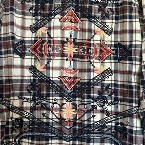 Driftwood Embroidered Sam Button-Down Shirt, S, Western Cowgirl Southwestern