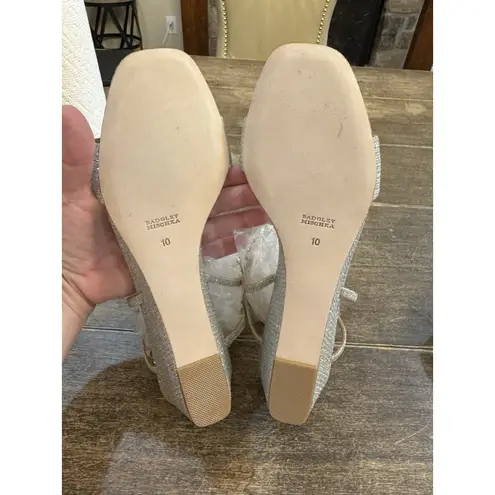 Badgley Mischka Women's Kaelyn Wedge Sandal Silver Size 10 Rhinestones