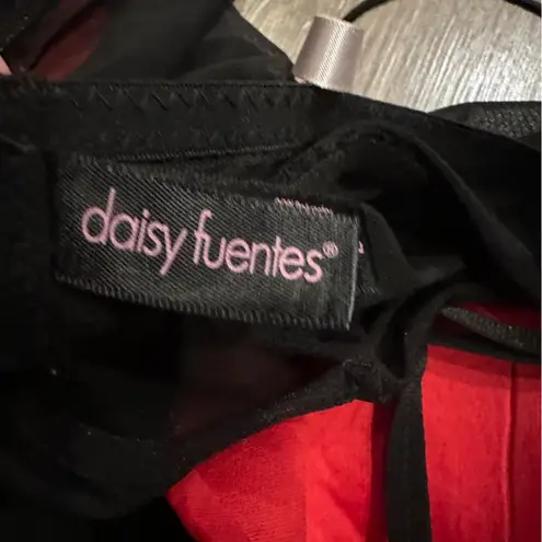 Daisy Fuentes Negligie Black Red Sexy Sheer Lace Size L Babydoll Fairy Nightgown