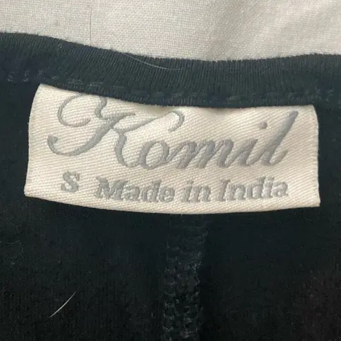 Komil Black Cocoon Long Sleeve Graphic Print Midi Dress Size Small Blue