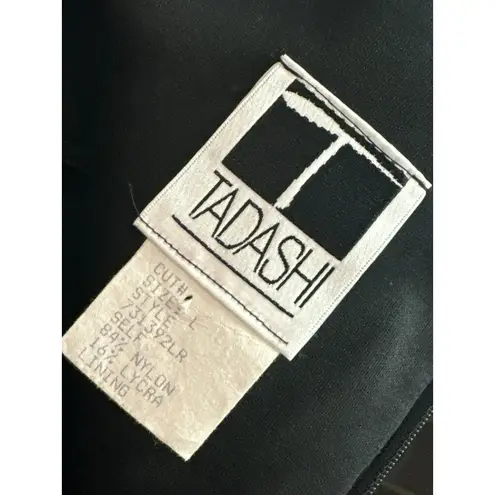 Tadashi Shoji Tadashi Womens Black Strapless Evening Gown Dress Large Ruched Long Vintage