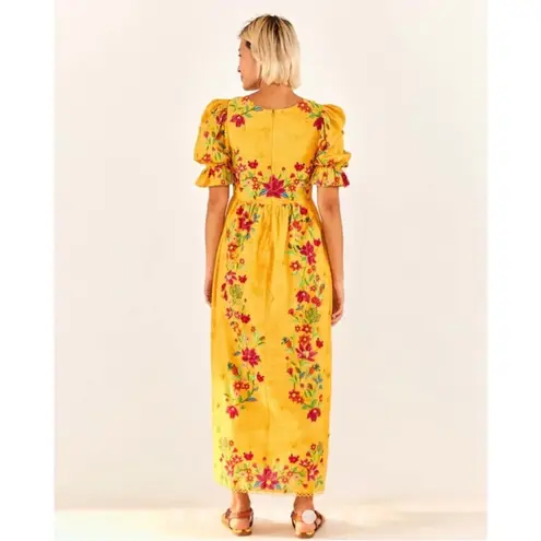 Farm Rio yellow midi dress NEW