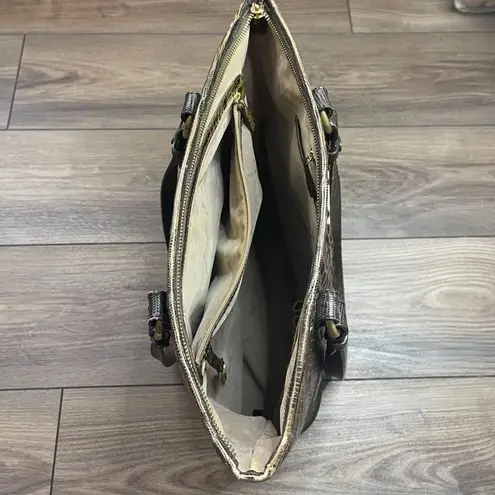 Brahmin Gold Medium Asher Tote Croc-Embossed Leather 16" W X 10.25" H X 5" D FLA