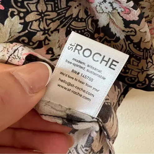 ST. ROCHE Hatfield Top in Belladonna Print boho bohemian floral flowers 6 Black