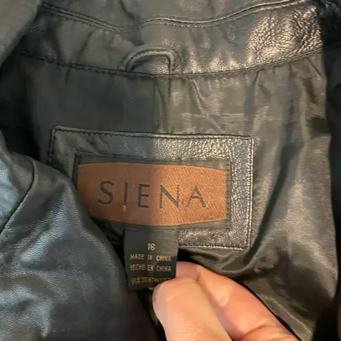 Y2k siena leather jacket Black Size 16