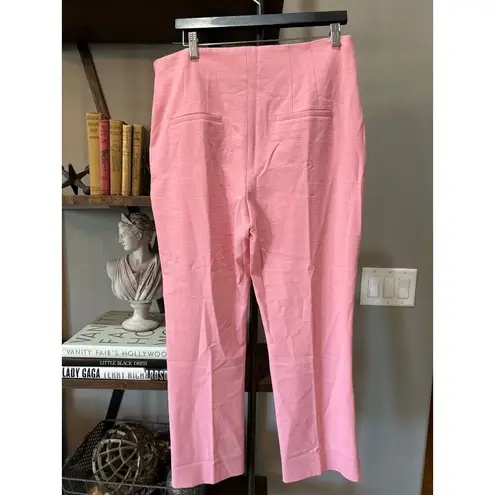 Veronica Beard Kean Pleated Kick Flare Cropped Pant Peony Womens Size 14
