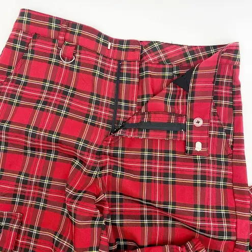 Hot Topic  Red Plaid Jogger Cargo Pants Grunge Goth Punk Retro