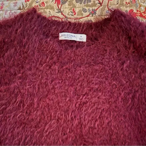 Arizona Jeans Arizona Jean Co Women’s Fuzzy Sweater Burgundy Size Medium