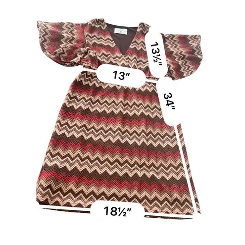 Judith March Dress Small Chevron Print Short Style size S made in USA