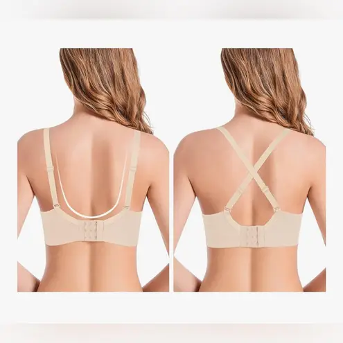 NEW Push Up Thick Padded Plunge Underwire TShirt Bra Lift Support Adds 1 Cup 32A Tan Size undefined