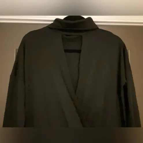 Joy Joy Black Long Sleeve Keyhole Open Back Turtleneck Dress Women's Sz Small