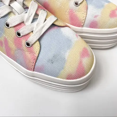 Gianni Bini Gianni Binni Platform Lace Up Sneakers Tie Dye Multi Color 8M