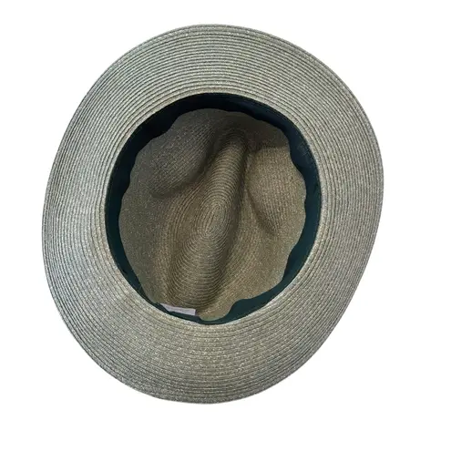 Travaux En Cours Straw Fedora Hat in Sage Size 56 Green