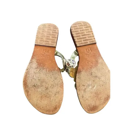 Mystique Thong Sandals Animal Print Brown Size 9