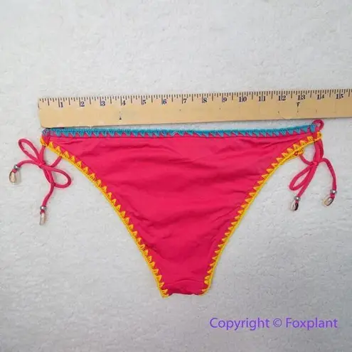 NEW Banana Moon watermelon red tie side bikini bottom with seashell, size 42